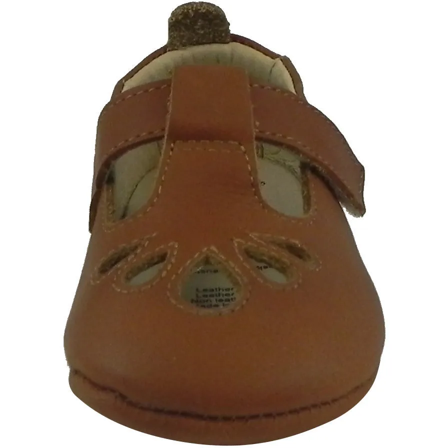 Old Soles Girl's 053 T-Petal Tan Leather Mary Jane