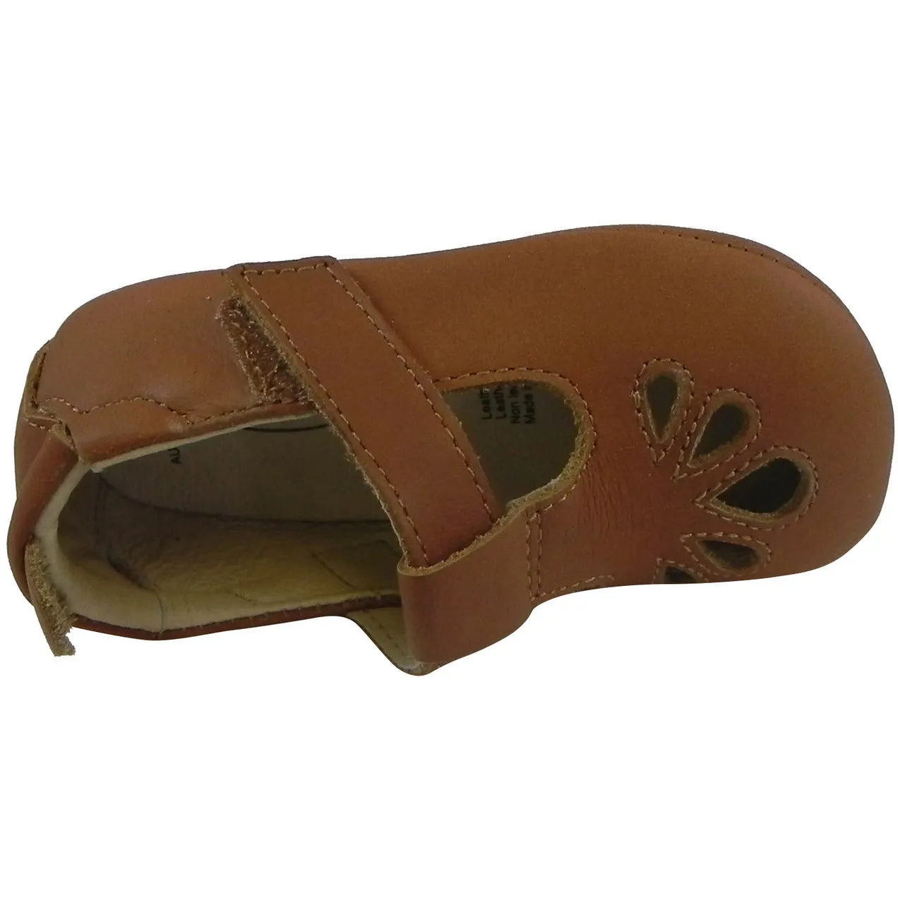 Old Soles Girl's 053 T-Petal Tan Leather Mary Jane