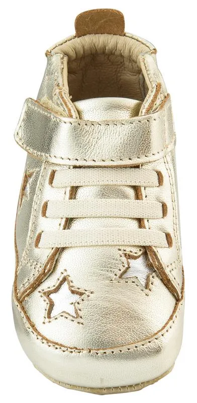 Old Soles Girl's and Boy's High Splash Premium Leather Shoes, Gold/Silver