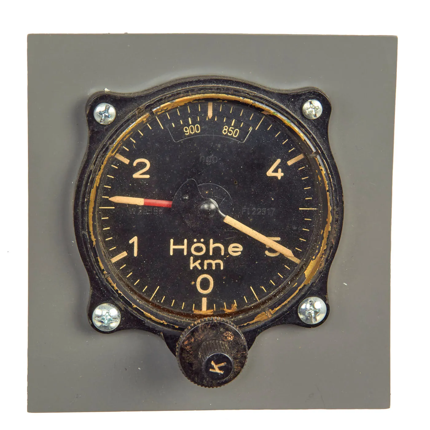 Original German WWII Luftwaffe ME109 Messerschmitt Bf 109 Control Stick KG12E with Instrument Panel Gauges - Functional Display