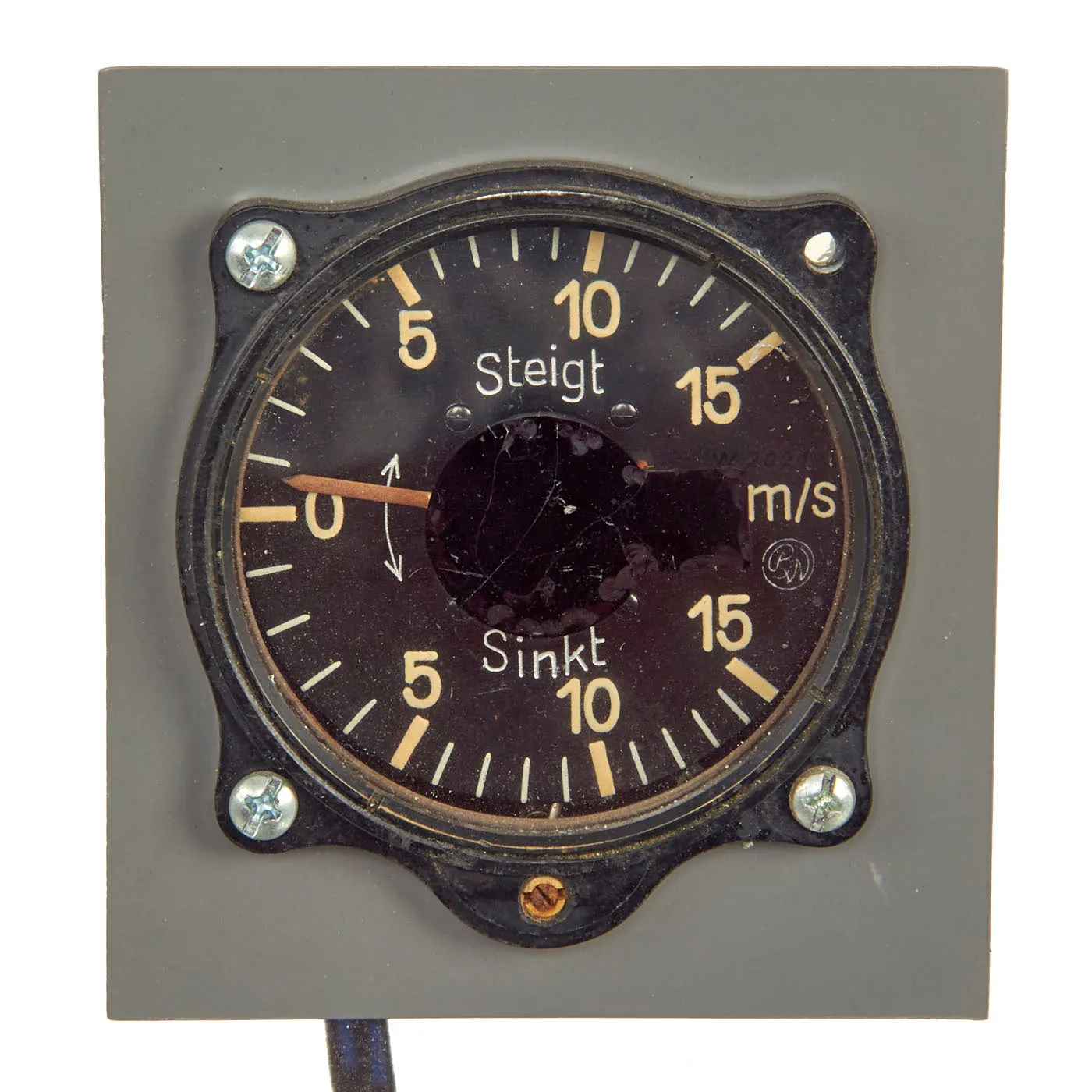 Original German WWII Luftwaffe ME109 Messerschmitt Bf 109 Control Stick KG12E with Instrument Panel Gauges - Functional Display