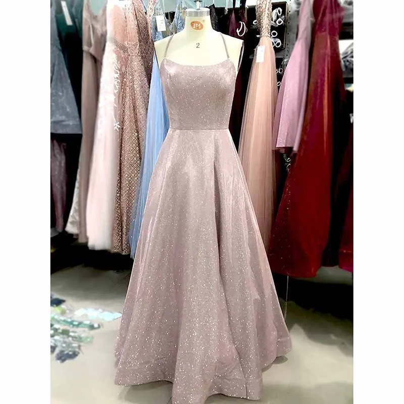 Prom Dresses Glitter Long A Line with Pockets Formal Evening Ball Gowns