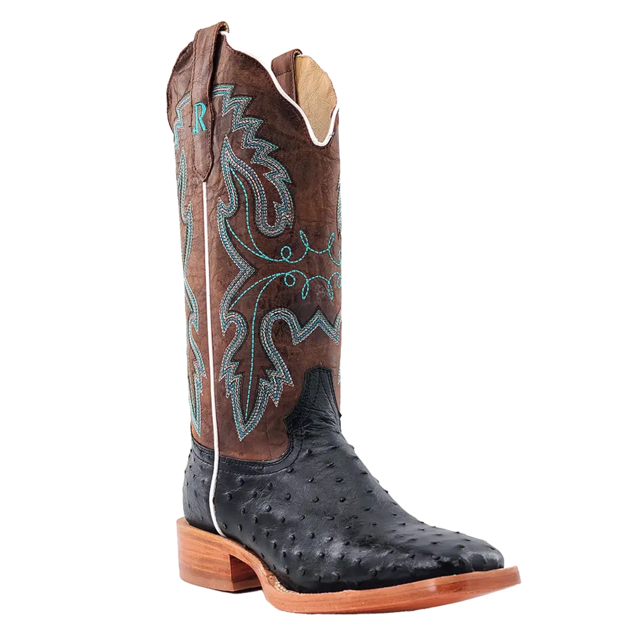 R. WATSON WOMEN'S BLACK FULL QUILL OSTRICH WESTERN BOOT - RWL4300-2