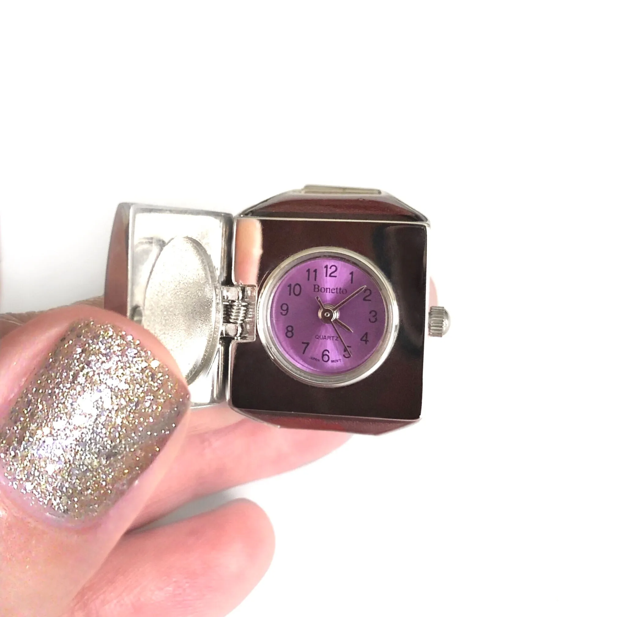 Rose Pave Cube Ring Watch