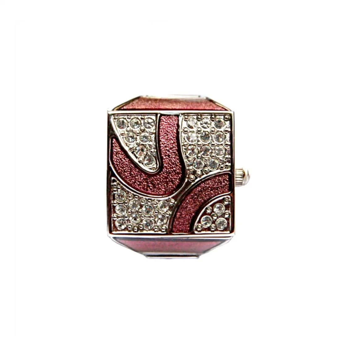 Rose Pave Cube Ring Watch