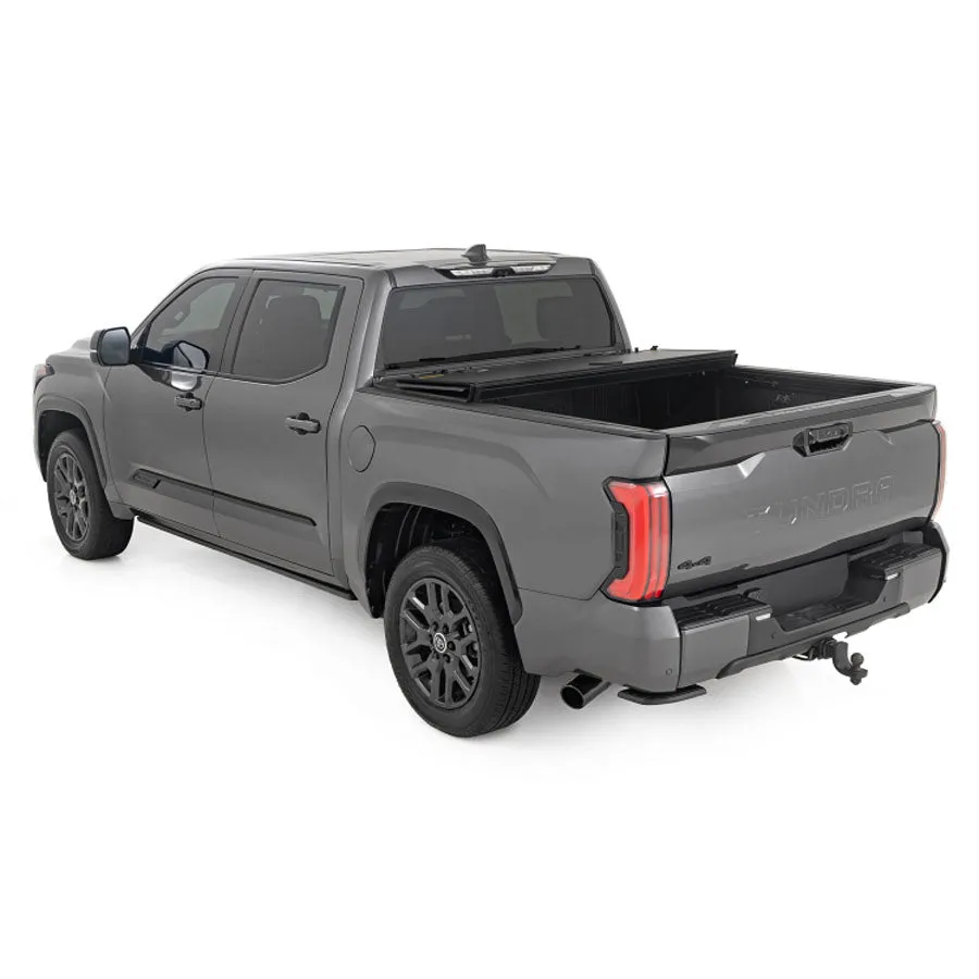 Rough Country Low-Pro Hard Tri-Fold Flip Up Bed Cover | 2022-2025 Toyota Tundra