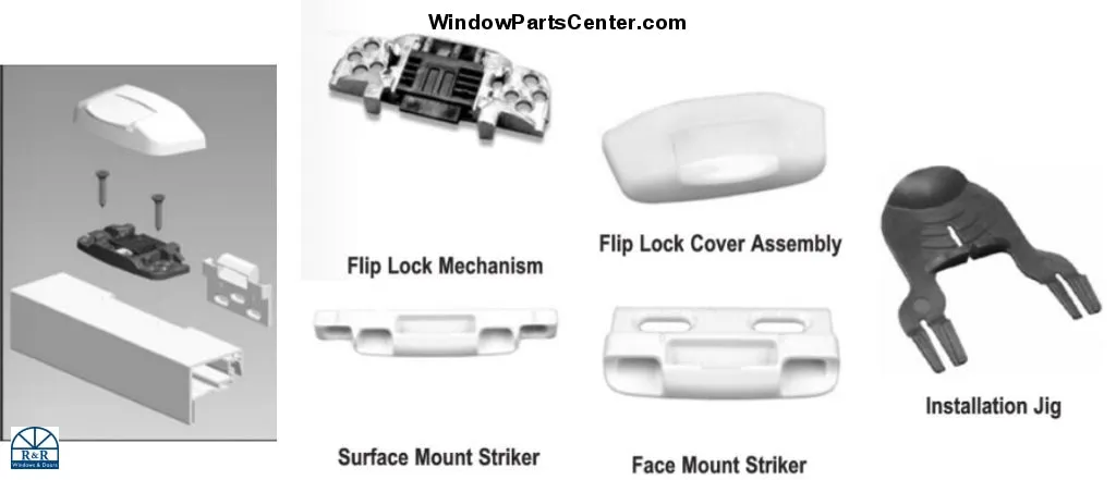 S1111FLC Roto Positive Action Locks Flip Lock Cover for Double Hung, Single Hung  and Horizontal Slider Window