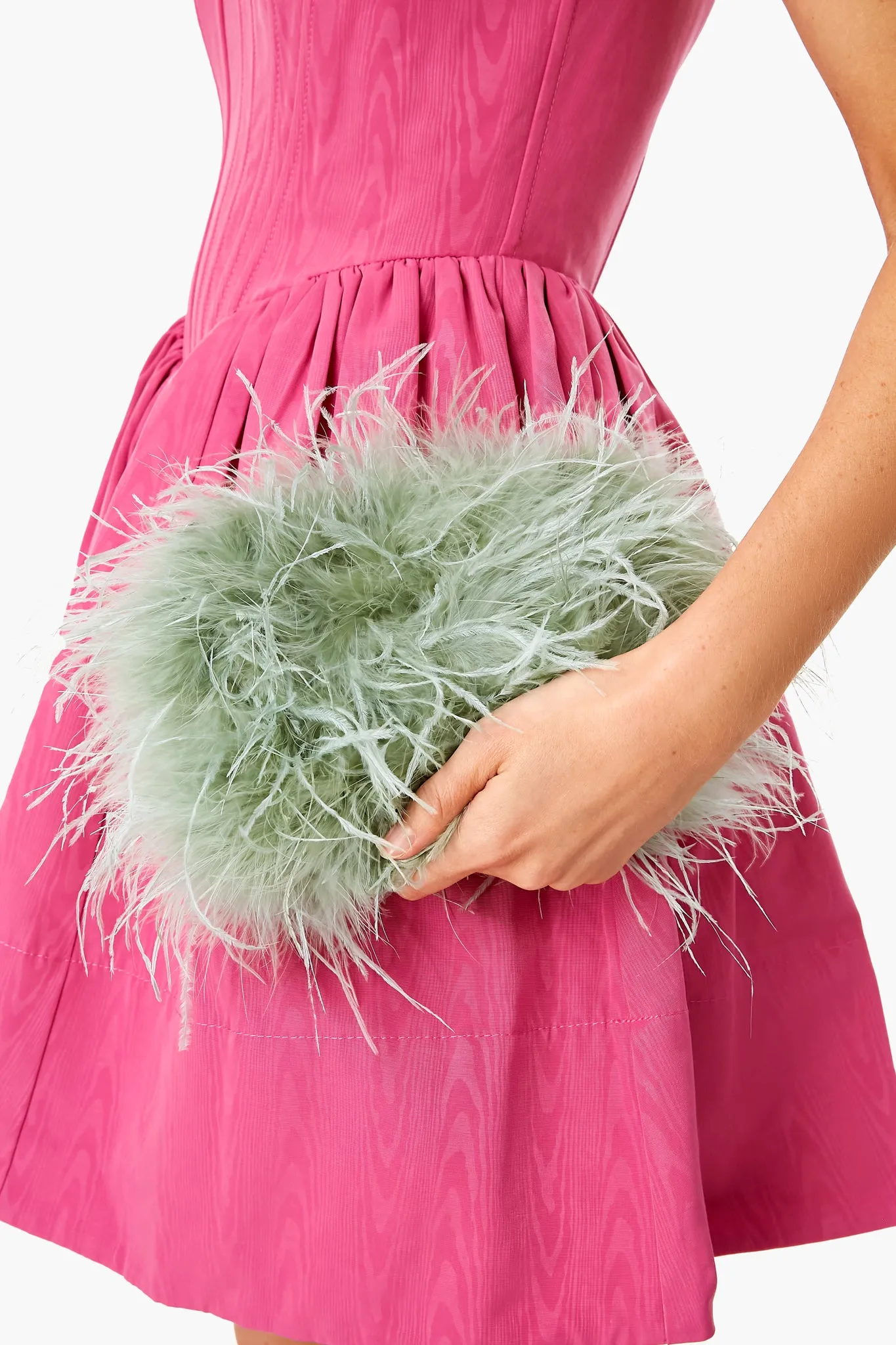 Sage Feathers Zahara Clutch