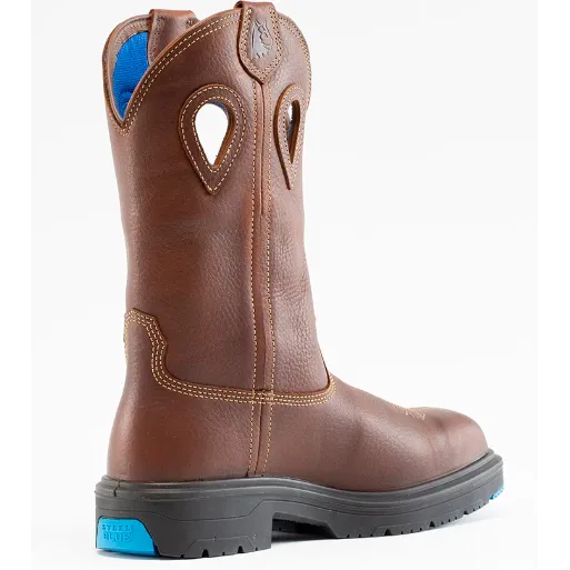 Steel Blue Men's Blue Heeler Steel Toe WP Western Work Boot - Brown - 813945