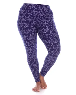 Super Soft Heart Printed Leggings | Blue Pink