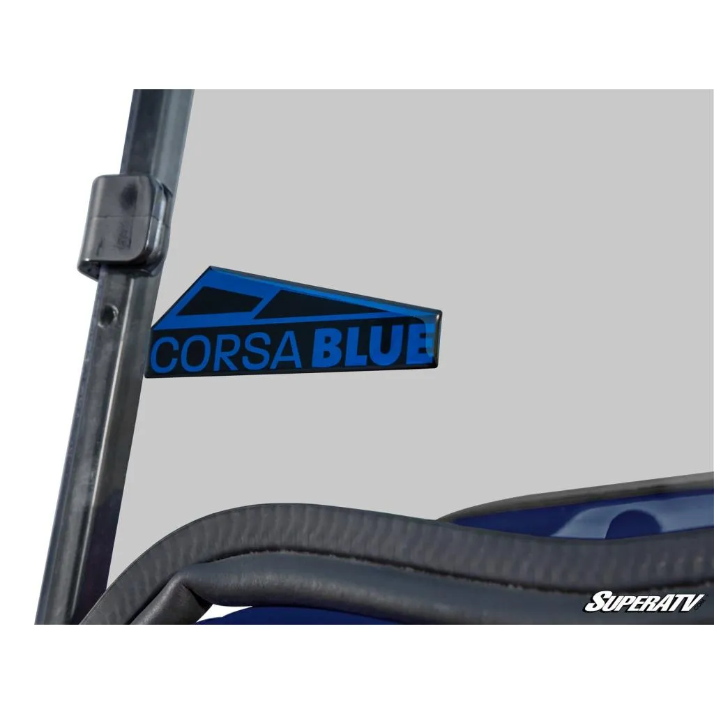 SuperATV Corsa Blue Club Car Tempo Flip Down Windshield