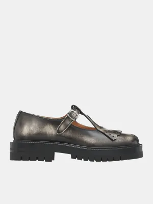 Tabi Bi-Color Leather Mary Janes (S58WR0115-P7121-BLACK)