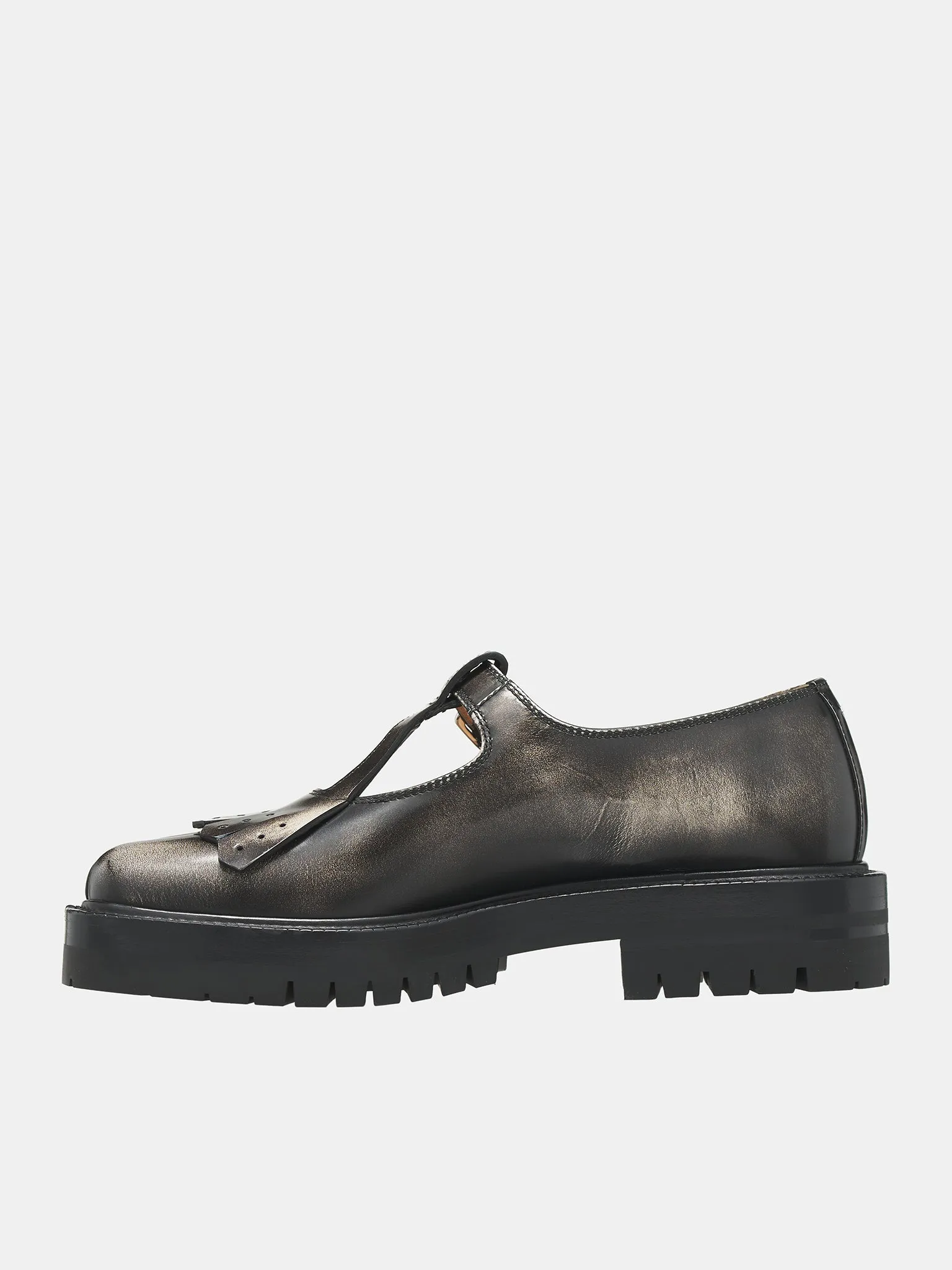 Tabi Bi-Color Leather Mary Janes (S58WR0115-P7121-BLACK)