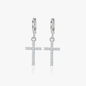 Tennis Cross Hoop Earrings