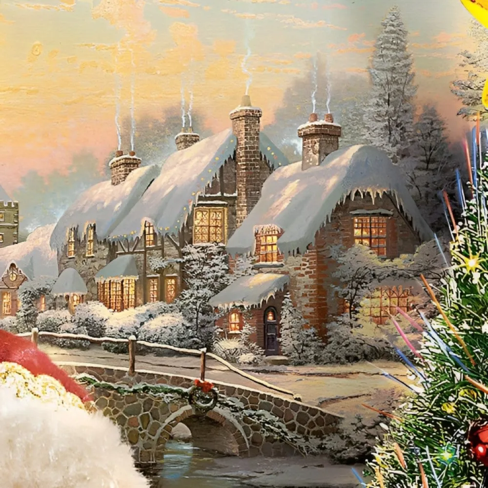 The Bradford Exchange 'Twas The Night Before Christmas Narrating Santa Figurine Lights Up by Thomas Kinkade 12-inches