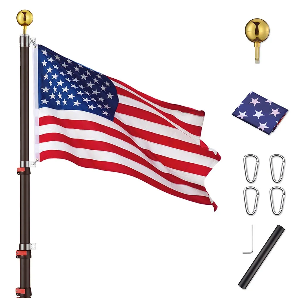 TheLAShop 20ft Telescoping Flagpole Kit with Ball Finial