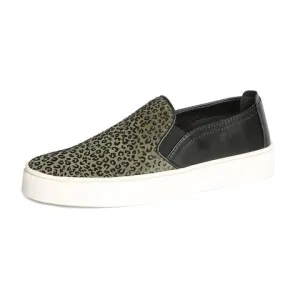 Women's FLEXX | Sneak Name Slip On Sneaker | Khaki and Black