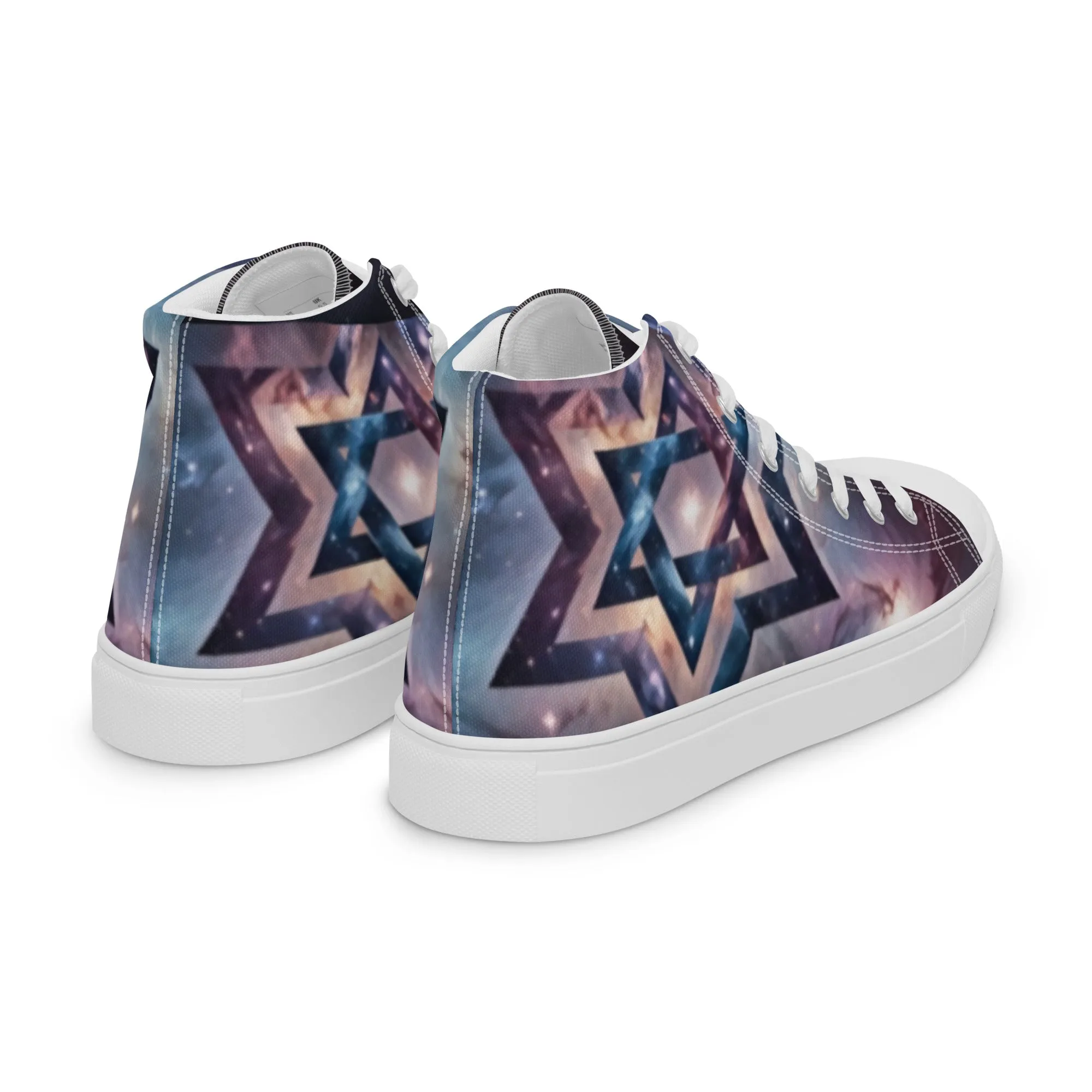 Women’s High Top Canvas Shoes - Cosmic Star of David Magen David