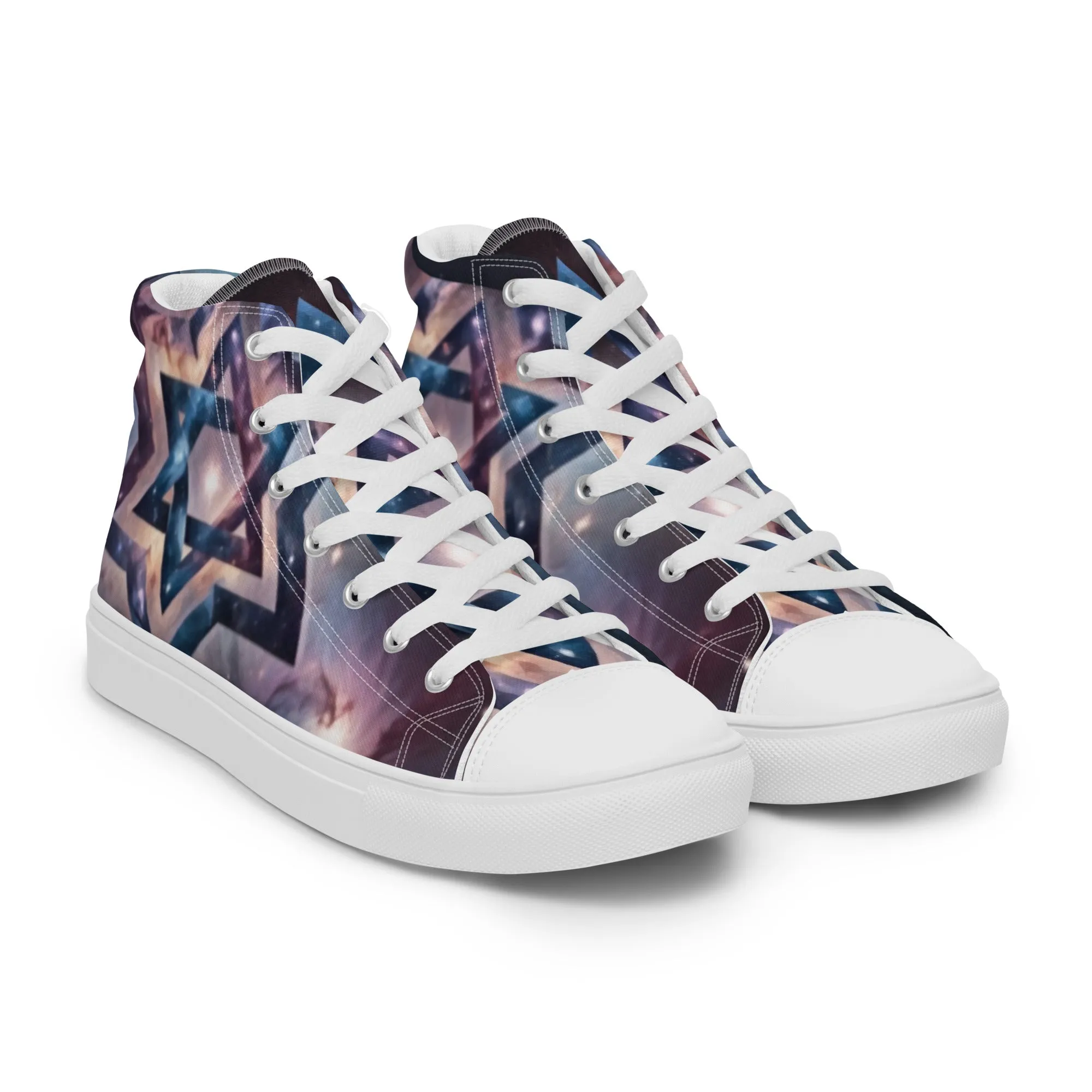 Women’s High Top Canvas Shoes - Cosmic Star of David Magen David