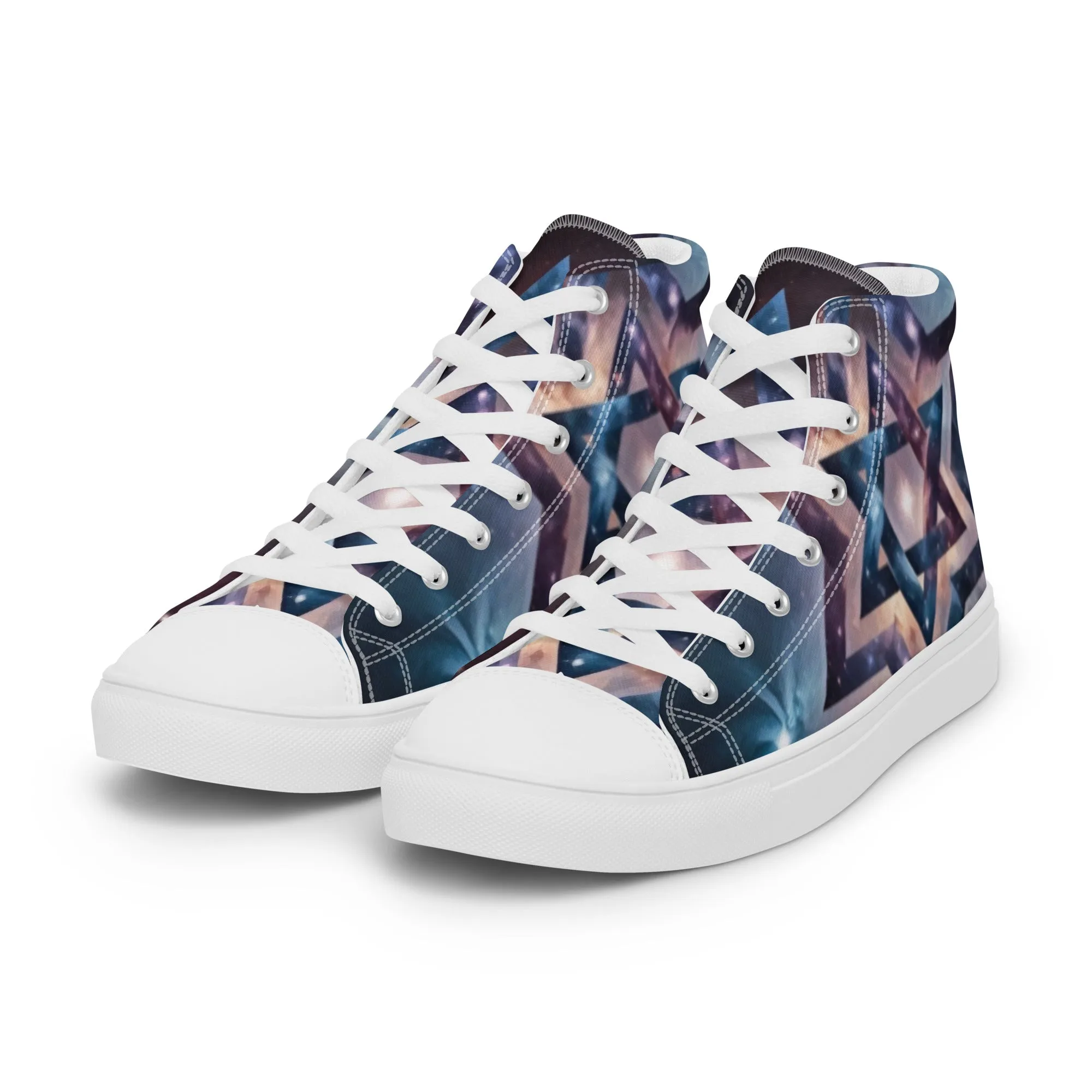 Women’s High Top Canvas Shoes - Cosmic Star of David Magen David